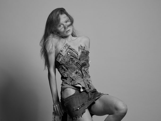 Fashion Berlin, Schwarz weiß, Denim Model