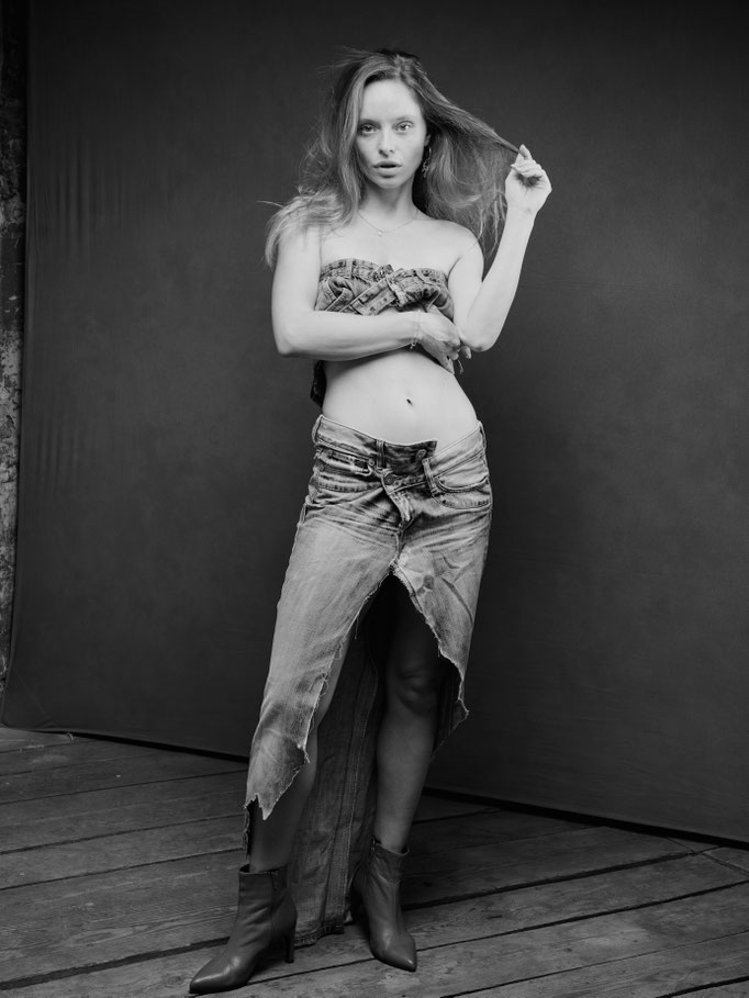 Fashion Berlin, Schwarz weiß, Denim Model