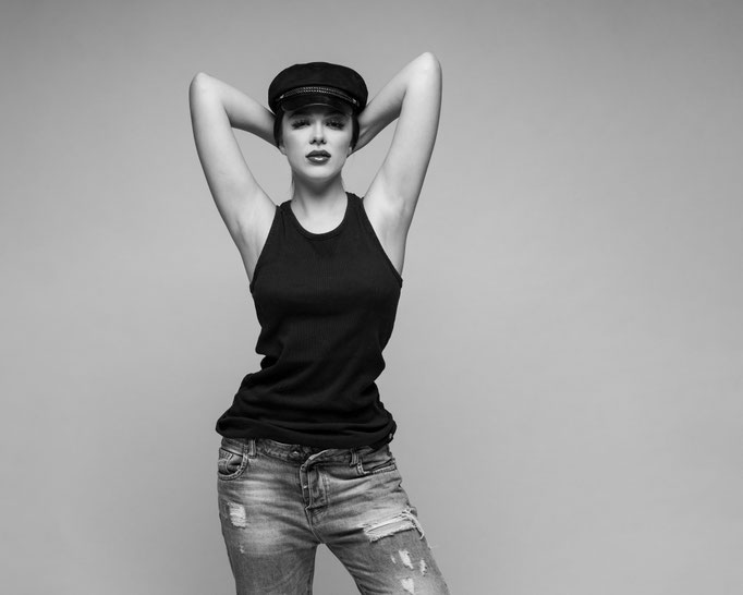 Fashion Berlin, Schwarz weiß, Denim Model