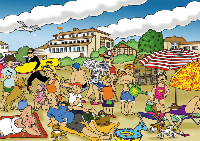 Wimmelbild "Am Strand von Travemünde" © Caroline Ronnefeldt