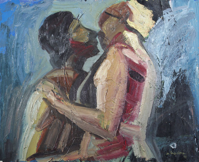 Le baiser, huile sur toile, [1980]