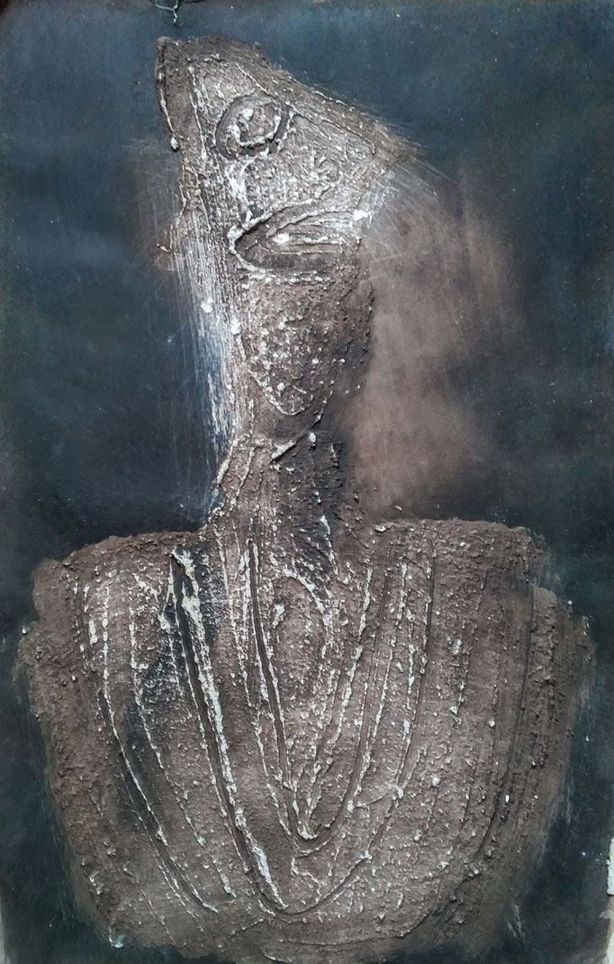 Dictateur, encre et plâtre sur carton [1967], collection d'atelier