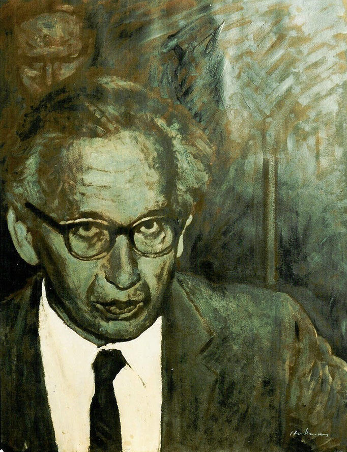 Président , huile sur canson, 50x65, [1975], collection d'atelier 