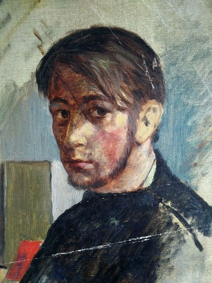 Autoportrait, 1958, huile sur toile, collection d'atelier 