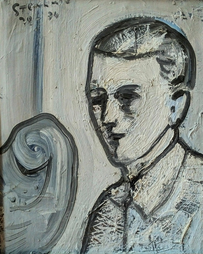 Robert , huile sur toile, [ 1974], collection d'atelier 