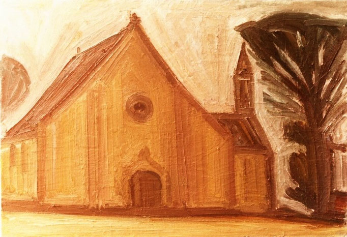 Eglise bretonne [1980], huile sur toile, collection particulière, Belgique 