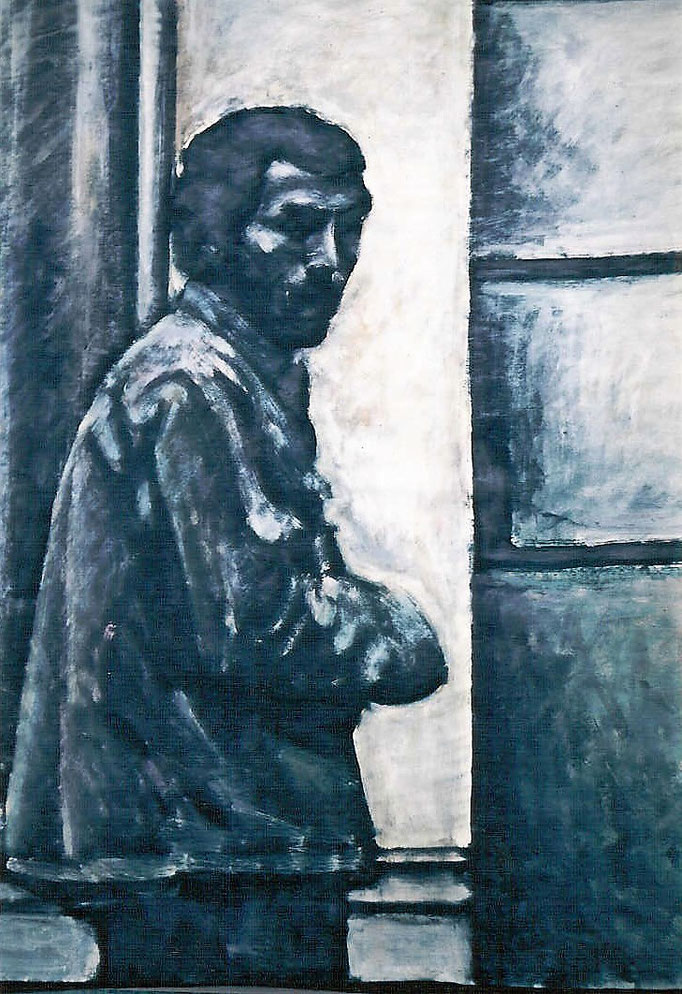 Éboueur , acrylique, 50x65, [1975], collection d'atelier 