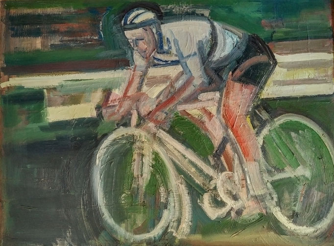 Le cycliste, 130x97, 1979, huile sur toile