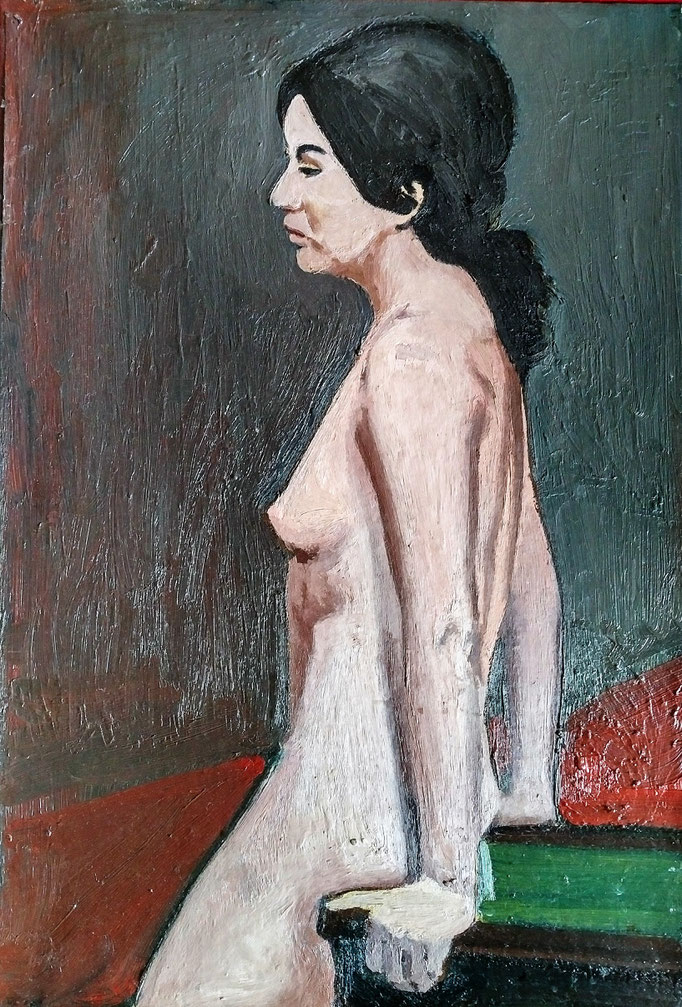 Femme, 50x34, huile sur toile , collection d'atelier