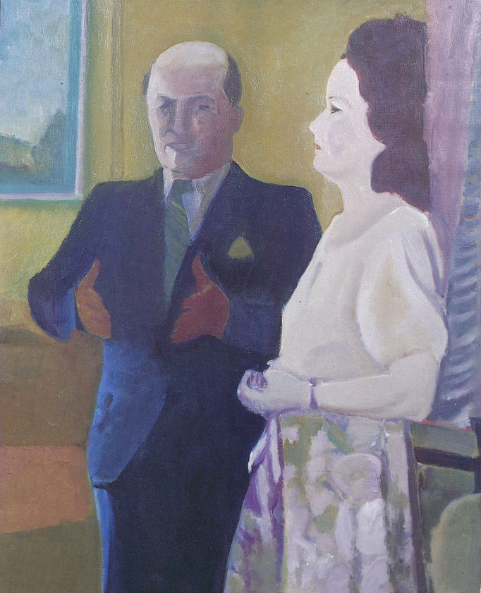 La conversation, huile sur toile, collection particulière Belgique