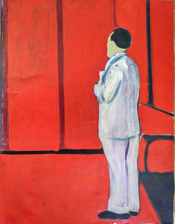 Homme debout, huile sur toile, 50x65, collection s'atelier