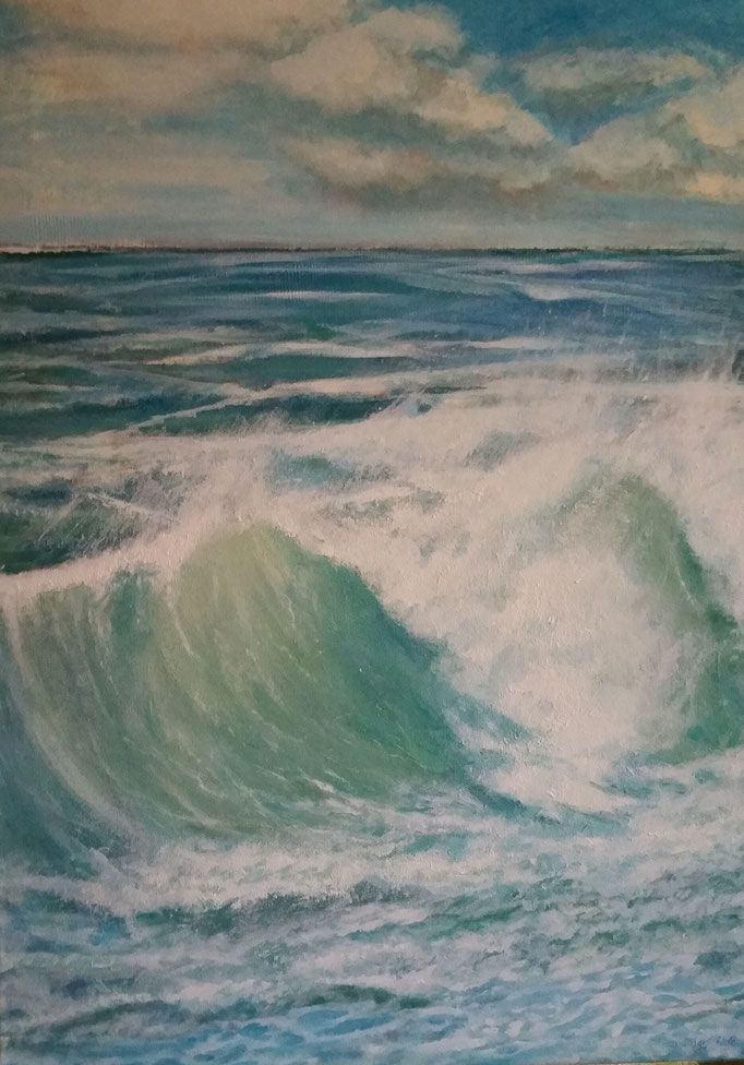 Wellen, Acryl auf 70 x 50 cm Leinwand