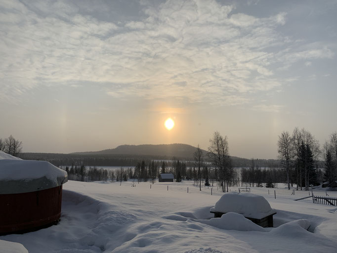 die Sonne über dem Malåberget