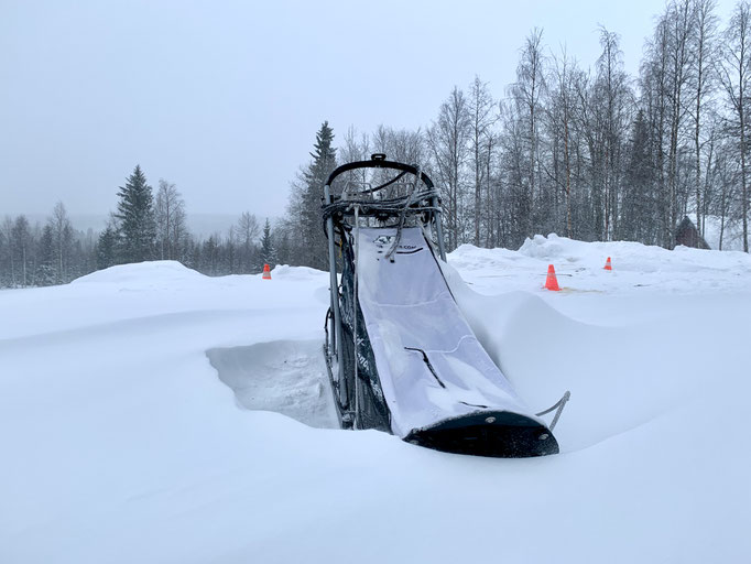 Neuschnee und Verwehungen
