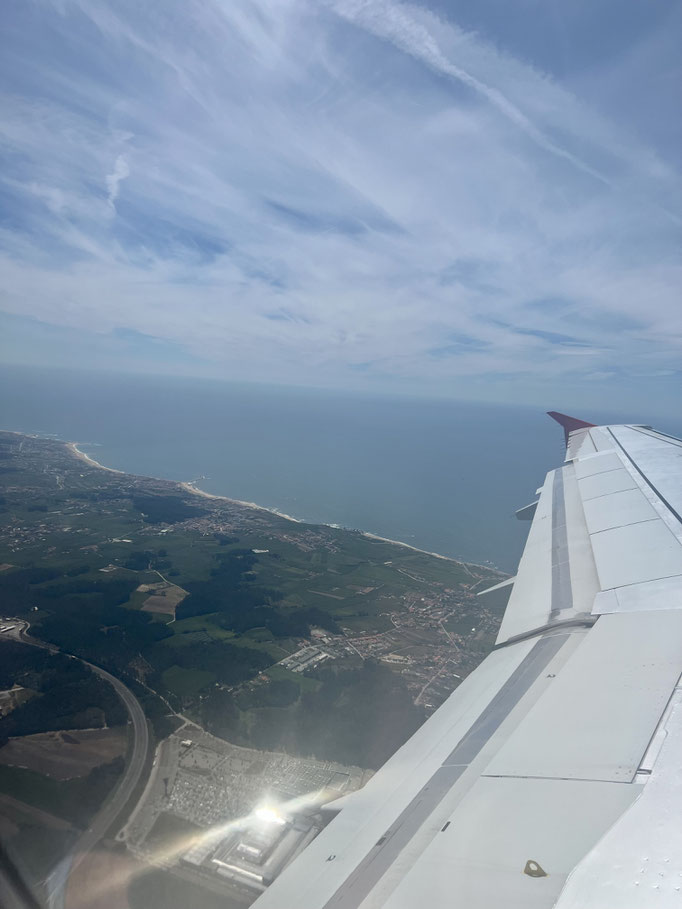 1. und 2. Etappe: rechts vom Pier ist Labruge, mein erstes Quartier