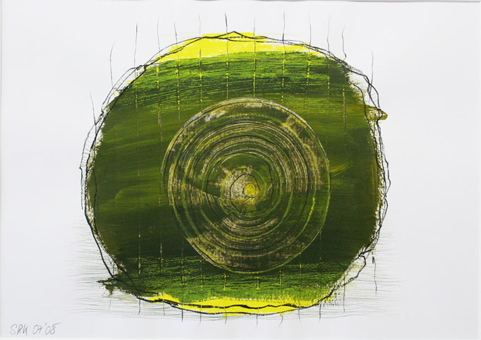 Meditationsphase 2, Mischtechnik auf Papier, 40 x 50 cm, 2008