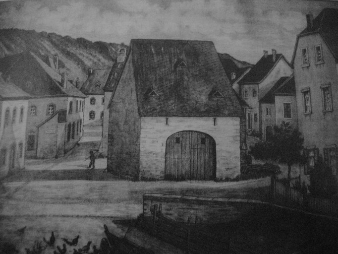 Das alte Feuerwehrhaus im Jahr 1945.