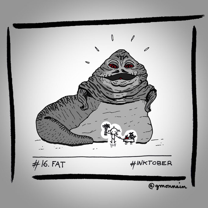 "Hey Jabba the #fat ! Here your 5 daily fruits & vegetables ! "