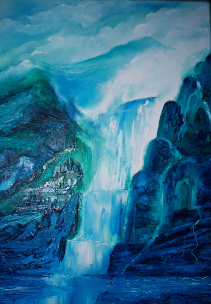 Cascade, huile sur toile 2012