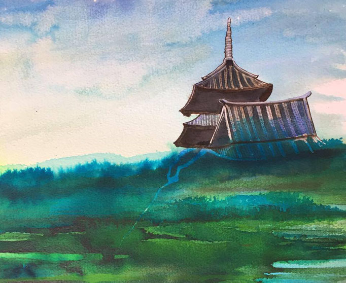 Temple sacré, tech mixte 2016 