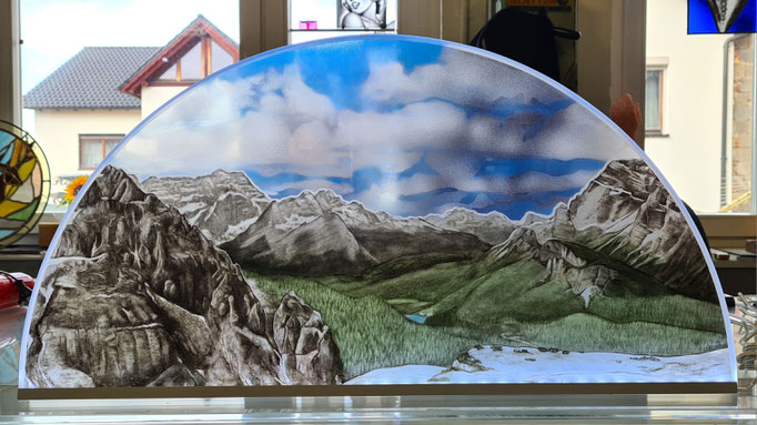 Landschaft Glasmalerei