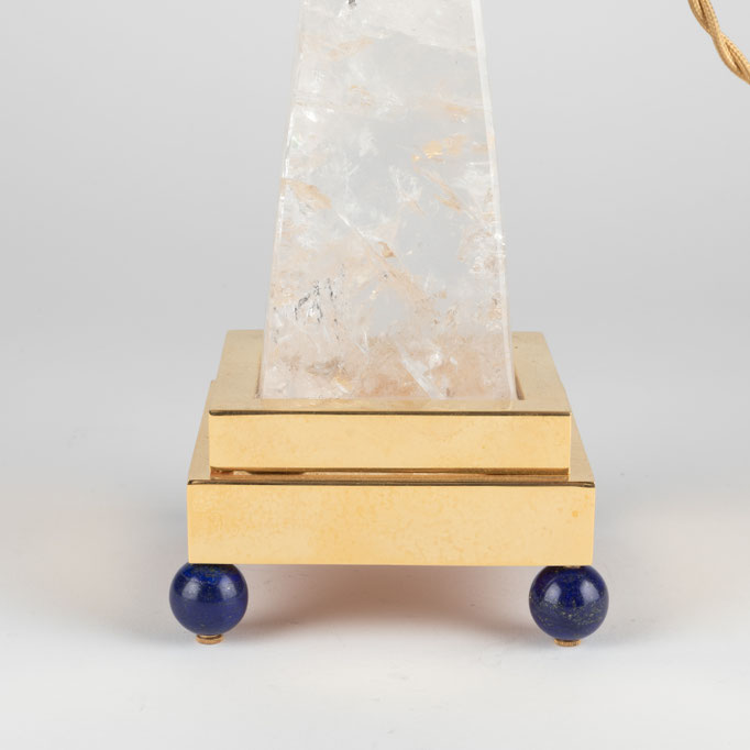 ROCK CRYSTAL AND LAPIS LAZULI LAMPS BY ALEXANDRE VOSSION