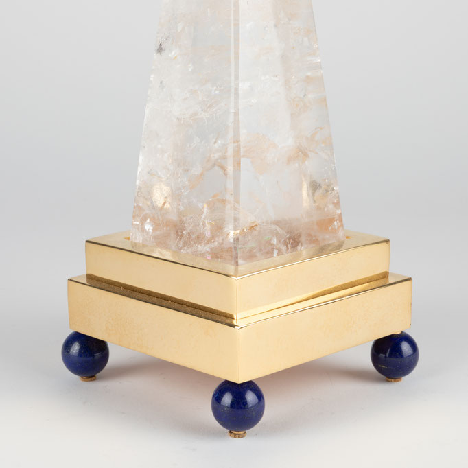 ROCK CRYSTAL AND LAPIS LAZULI LAMPS BY ALEXANDRE VOSSION
