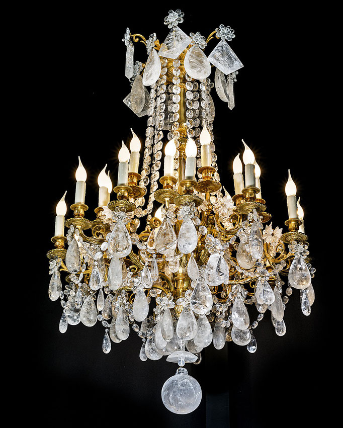 Classic Site De Vossion French Ormolu Bronze Chandelier In The Style Of Louis Xvi Modern Rock Crystal