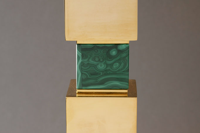 rock crystal and malachite lamps BY ALEXANDRE VOSSION