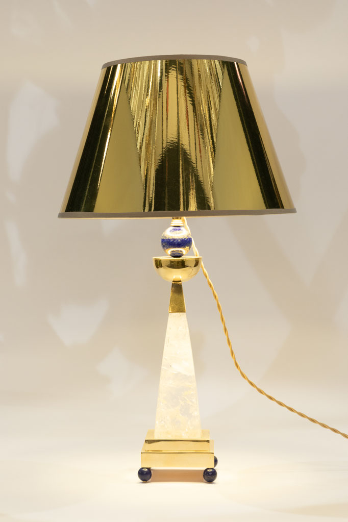 ROCK CRYSTAL AND LAPIS LAZULI LAMPS BY ALEXANDRE VOSSION