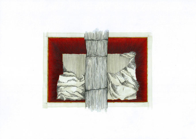 Dessin extrait de la série Les Puissants fonds, 21x30 cm, 2018.