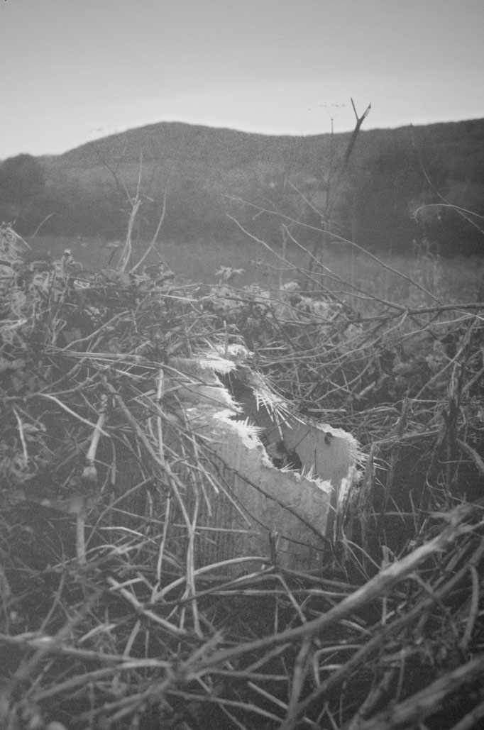 Photographie extraite de la série «Qui avait disposé du ciment sous les plaines?» Tirages noir et blanc sur papier Cyclus 300 gr. 12 photographies 50x65 cm. 2014.