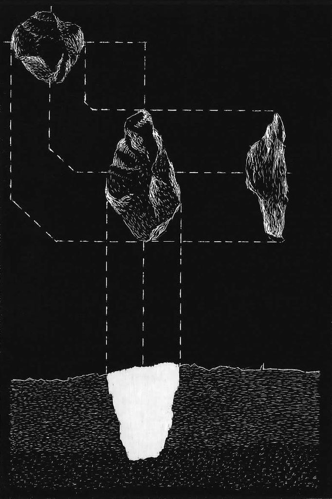 Projections d'un trou, 10x15 cm, 2018.
