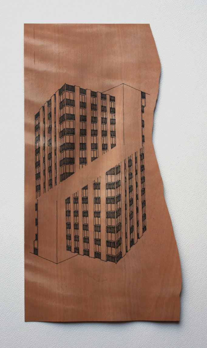 Encre sur poirier, 30x23, 2012.