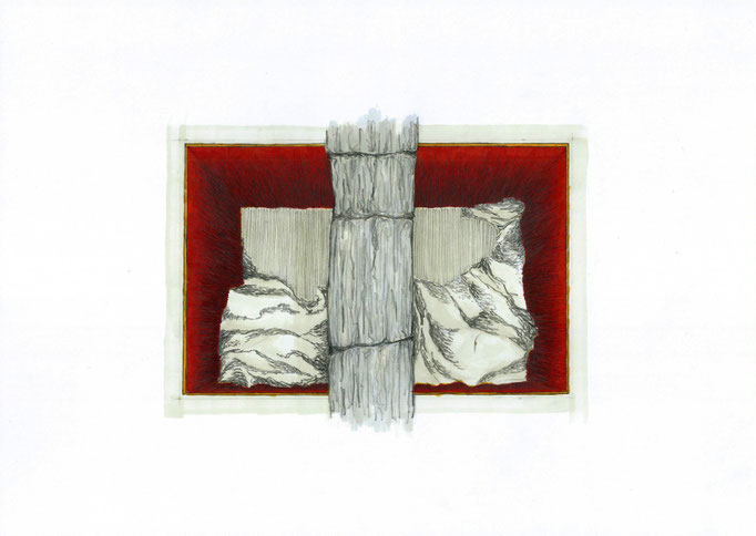 Dessin extrait de la série Les Puissants fonds, 21x30 cm, 2018.