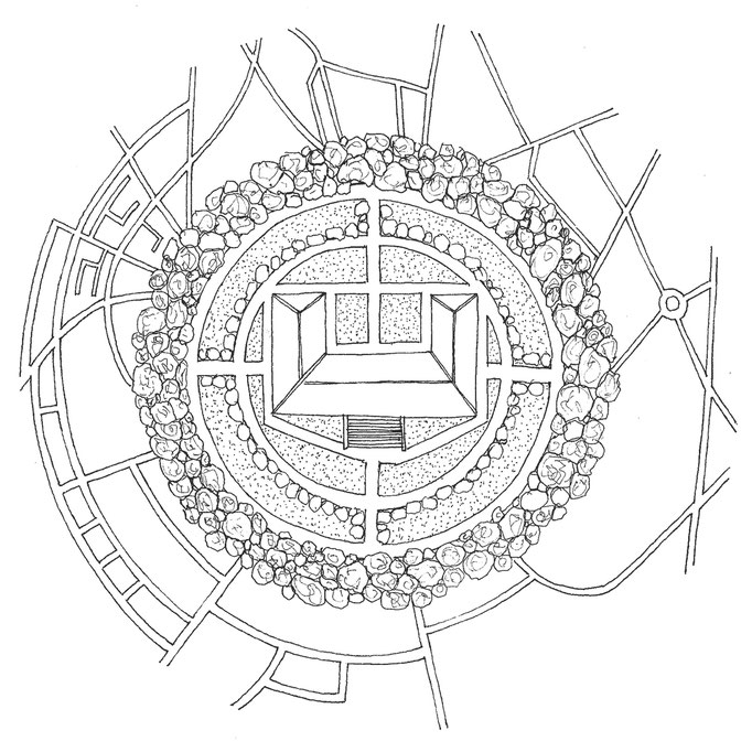 Le domaine de La Bête, dessin à l’encre, 21x21 cm, 2014.