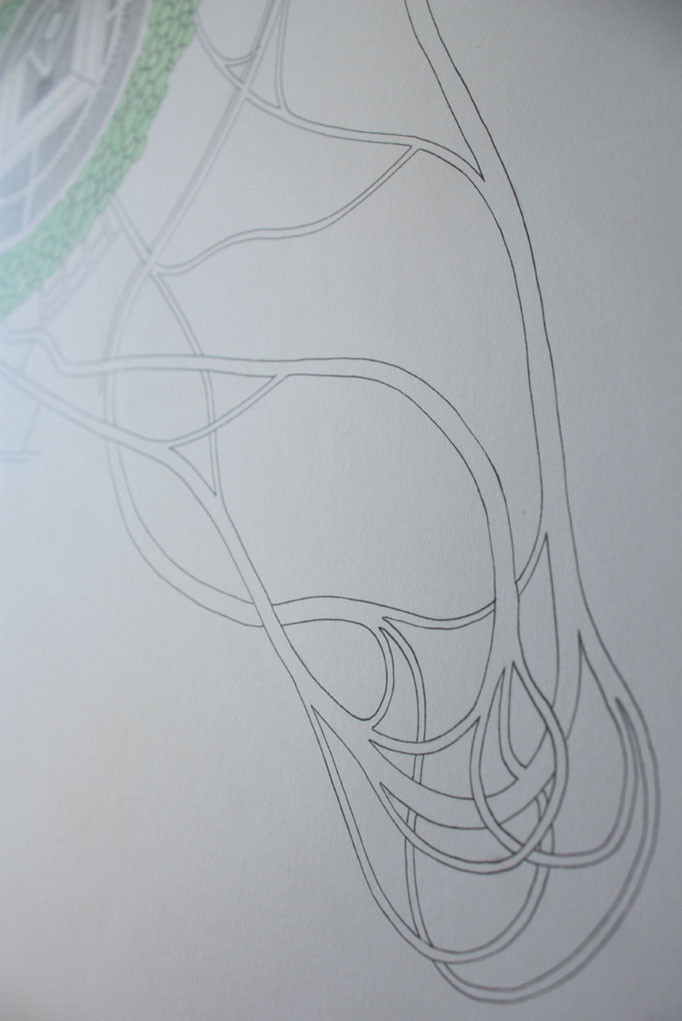 Dessin extrait de Les constellations, 3 dessins à l’encre format 50x75 cm. 2014.