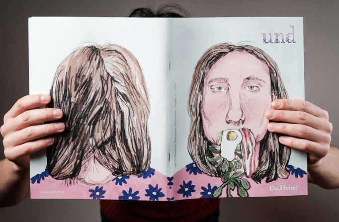 Cover Illustration, Und  Nummer 11, Quelle Foto: https://undheft.at/shop/ausgabe/und-11-da-heim