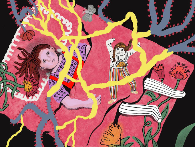 Illustration für das Buch "Hedwig ou la Pensée-Louve, Antipodes Verlag, Lausanne 2021