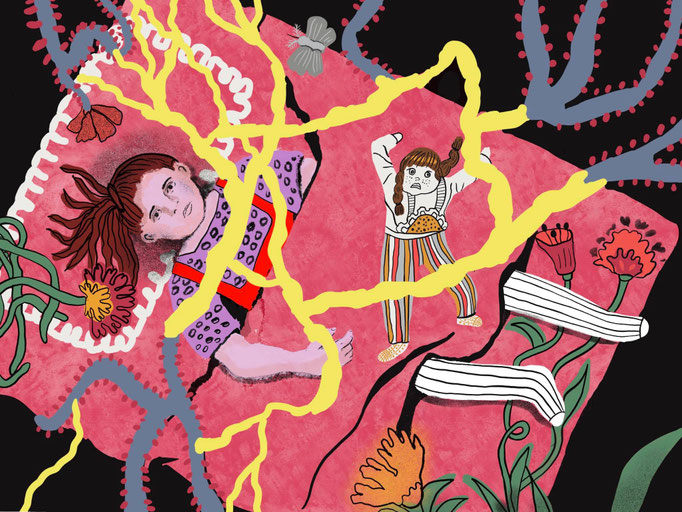 Illustration für das Buch "Hedwig ou la Pensée-Louve, Antipodes Verlag, Lausanne 2021