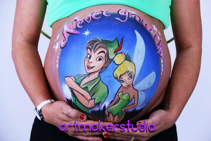 Belly Painting Peter Pan y Campanilla, Peter Pan & Tinkerbell Belly Painying