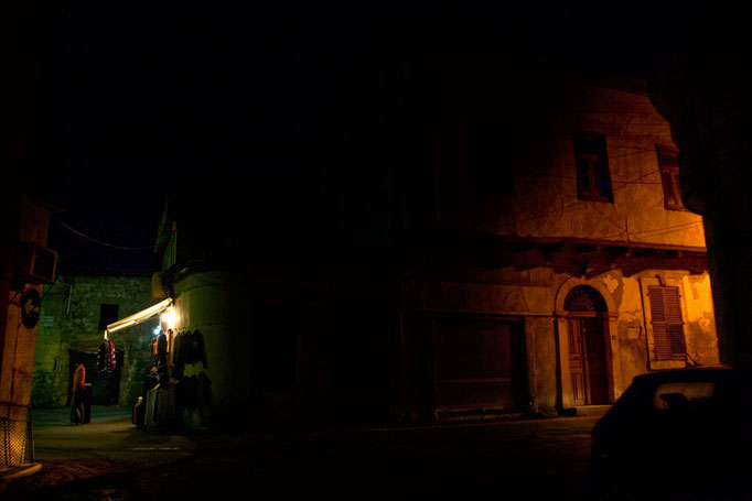 At night in the old part of Lefkosia, in the Turkish section of the city. The Island and the capital Nicosia from that year are diveded in two parts: first Greek at south, the second Turkish at north. Nicosia, Turkish Republic of Northern Cyprus, 2009