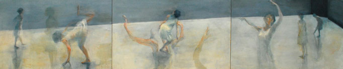 時間の蓄積　391×97㎝（3連作品）oil on canvas   2008年