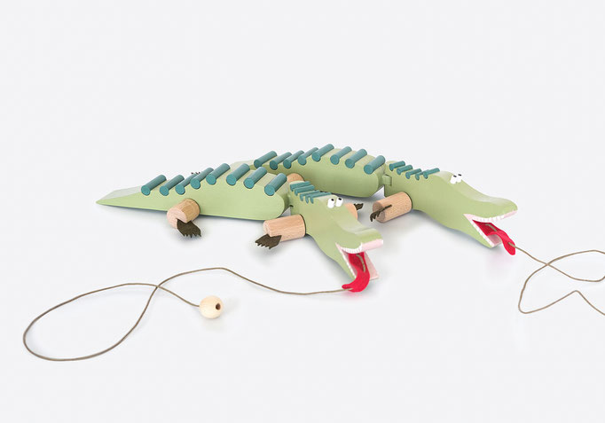 Krokodil, Holzspielsachen, Ziehtiere, Tierchen zum Ziehen, handgemacht. Geschenke & Accessoires 