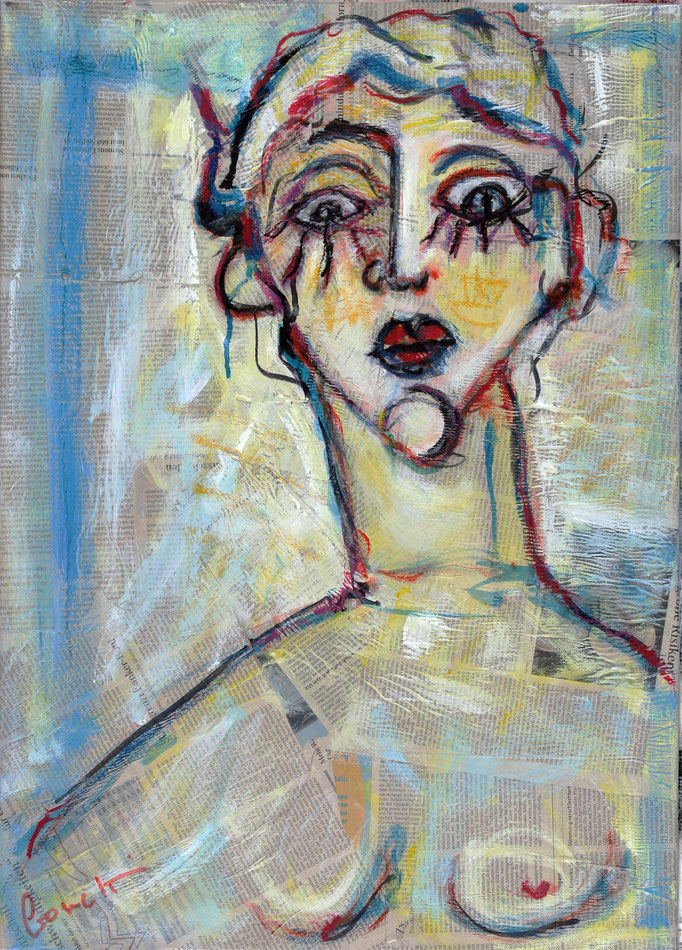Donna (2013 - Tecnica mista e collage su tela - 50x70)