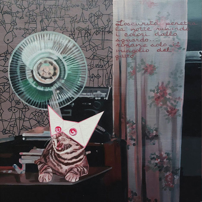 Il miagolio del gatto - cm60x60 (disponibile