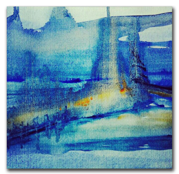 Island, Aquarell, abstrakt, 40x30