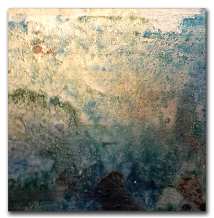 Leinwand, Prozessmalerei, 15x15 im Objektrahmen 25x25