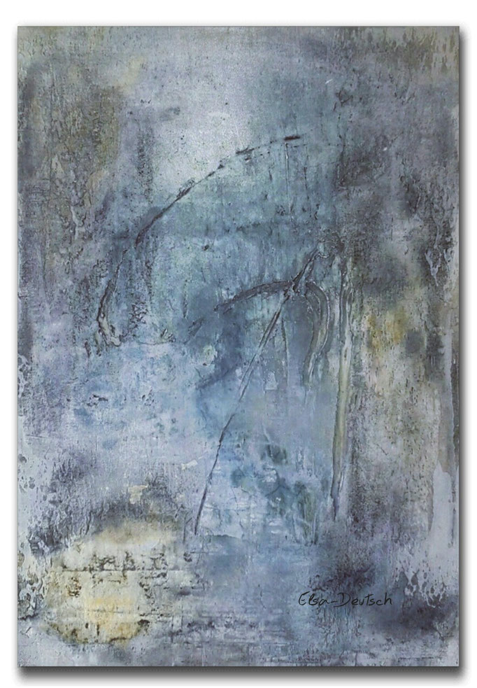 Steinzeichen, Leinwand, Sumpfkalk, Pigment, Tusche, 100x70