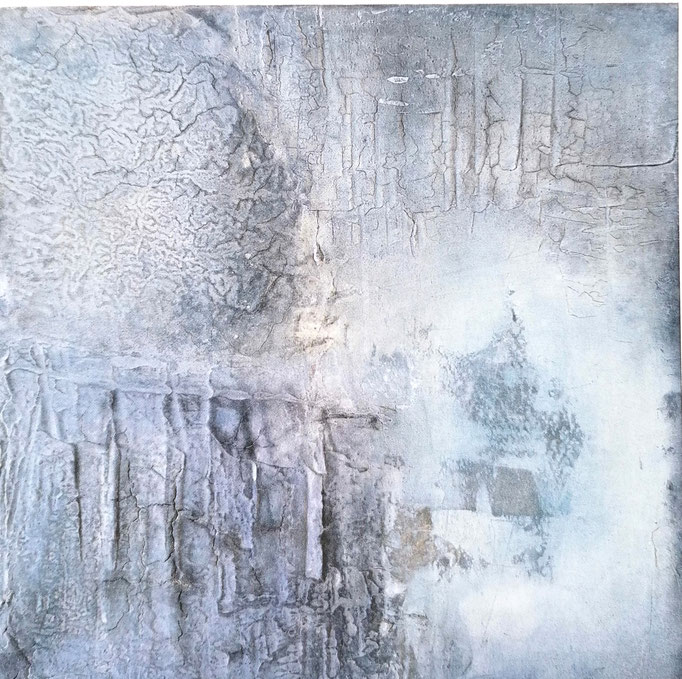Norge 2019, 70x70 Sumpfkalk, Pigmente auf Holzgrund